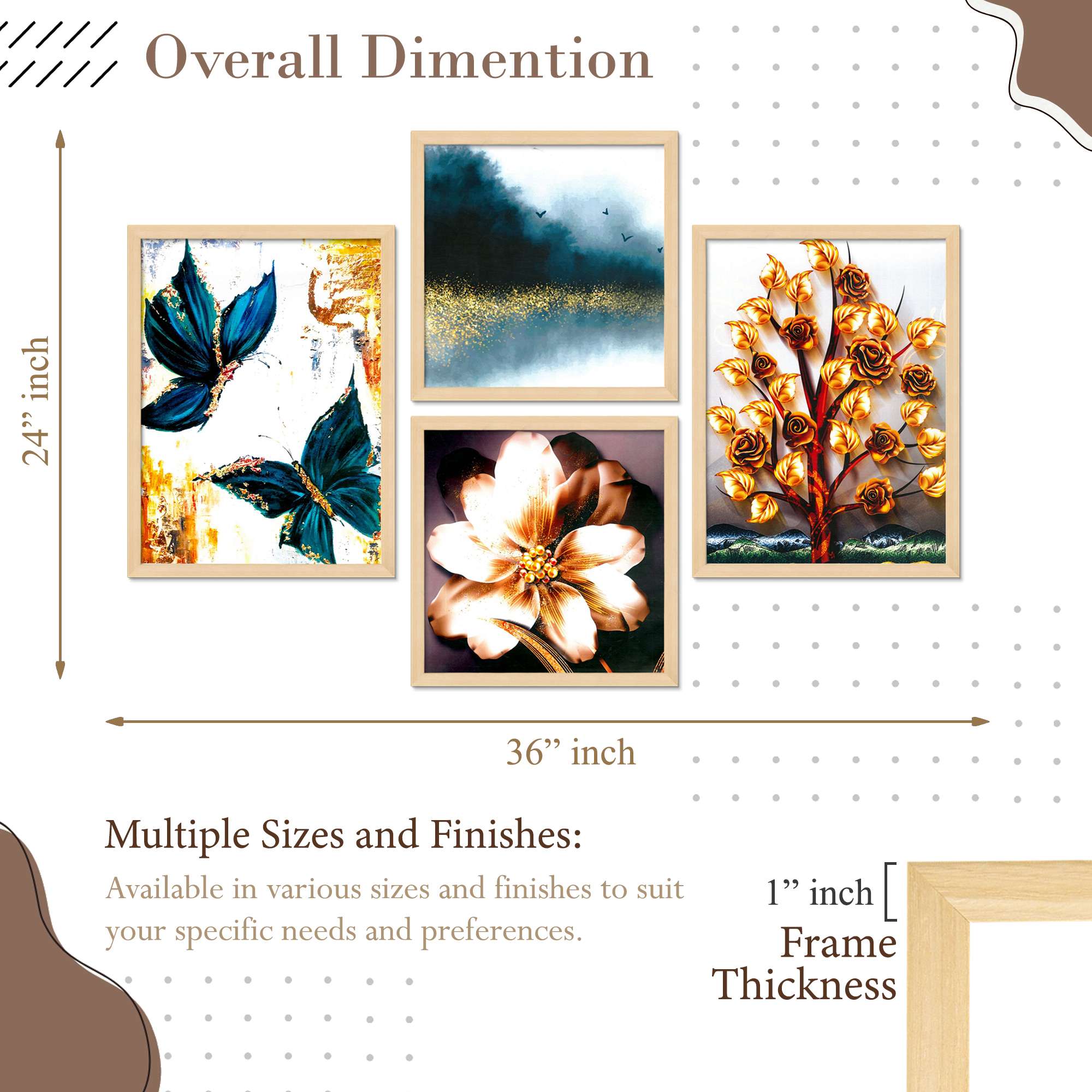 SET OF 4 DIGITAL WALL PAINTING - Image 3