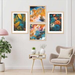 SET OF 4 DIGITAL WALL PAINTING