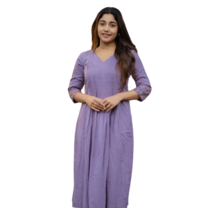 Effortless Elegance ? Embroidered Kurta Pant Set in Soft Cotton Slub (L)